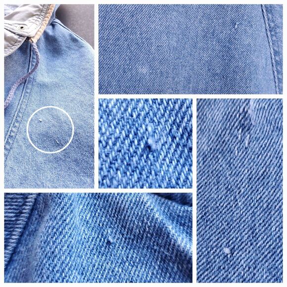 Vintage Denim Chore Barn Coat XL FLAW Cotton Blue Jean Jacket Heavyweight - Picture 7 of 12